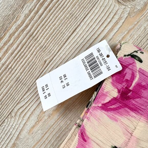 New Abercrombie Crinkle Cropped Floral Pull On Wide Leg Pant | Size XXXL Short - Picture 4 of 9
